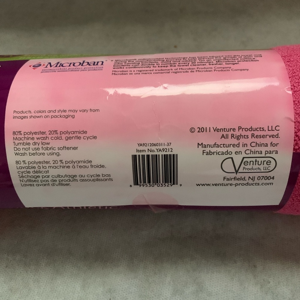 NWT Microban Pink Yoga Towel Mat - Picture 3 of 5